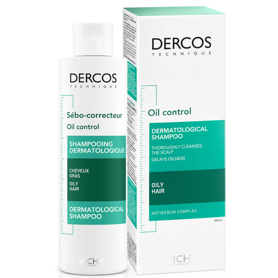 Vichy Dercos Oil Correct Normaliserende shampoo voor vet haar en hoofdhuid, 200 ml