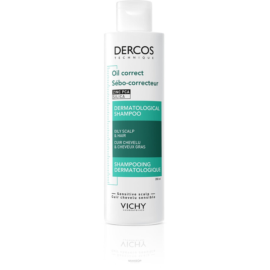 Vichy Dercos Oil Correct Normaliserende shampoo voor vet haar en hoofdhuid, 200 ml