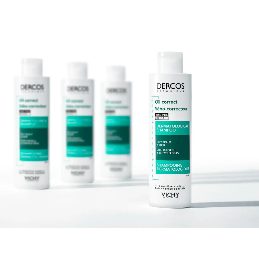 Vichy Dercos Oil Correct Normaliserende shampoo voor vet haar en hoofdhuid, 200 ml
