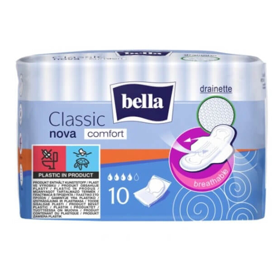 Bella Classic Nova Comfort Slip confort ailé, 10 pièces - Longue durée !