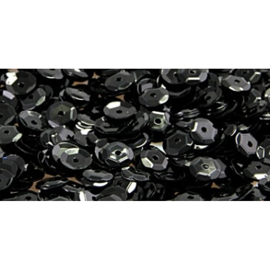 Dekorative Pailletten 6mm, schwarz