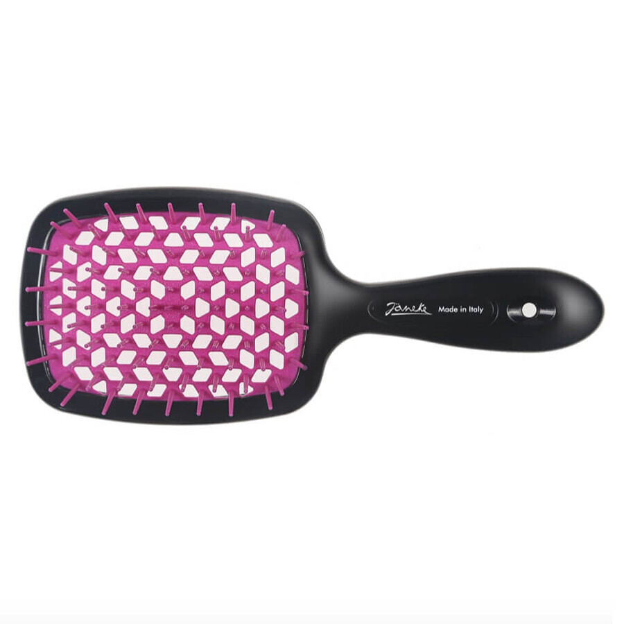 Janeke Superbrush Black and Fuchsia Hairdressing brush for wax removal
