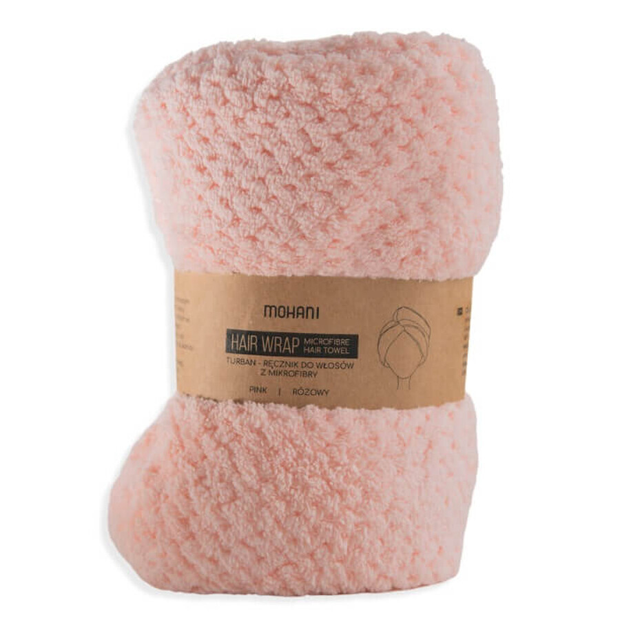 Mohani Hair WrapTurban prosop de ceară din microfibră Roz