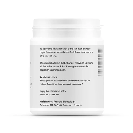 Sal de baño alcalina Zeolite Spectrum, 360 g, Novo Biomedics