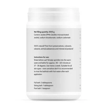 Sel de bain alcalin Zeolite Spectrum, 800 g, Novo Biomedics