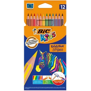 BIC Evolution Stripes Eye Pencils, 12 colors