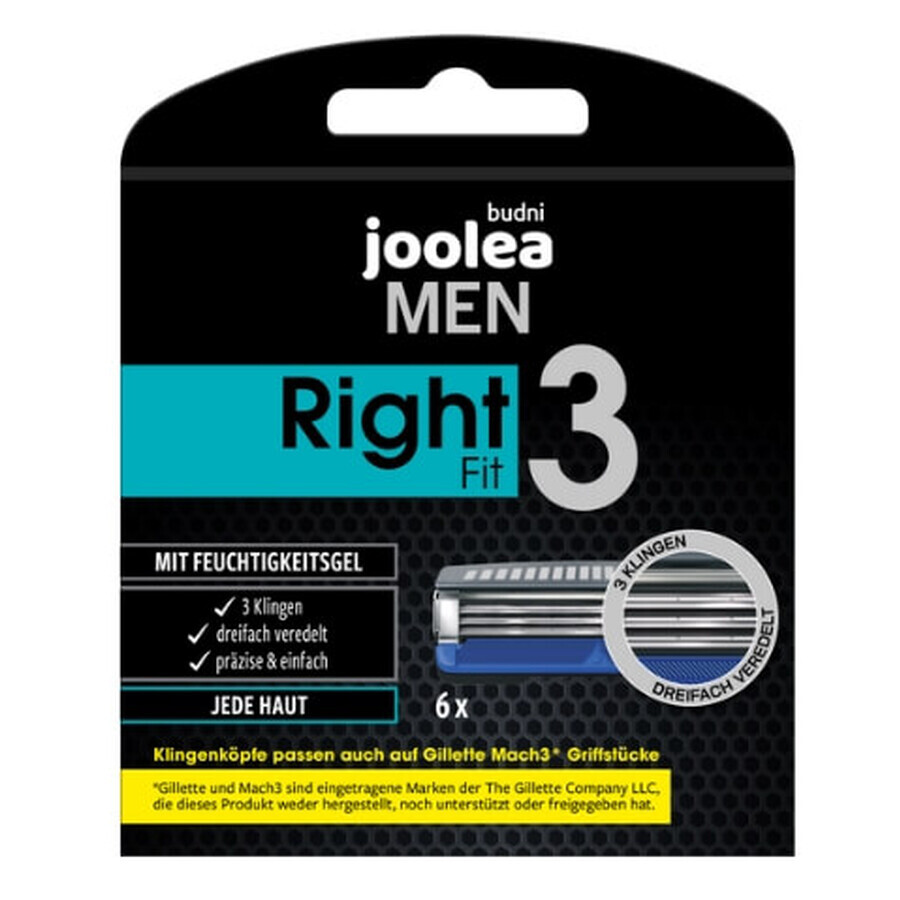 Joolea Men RIght Fit 3, shaving cartridges, 6 pieces