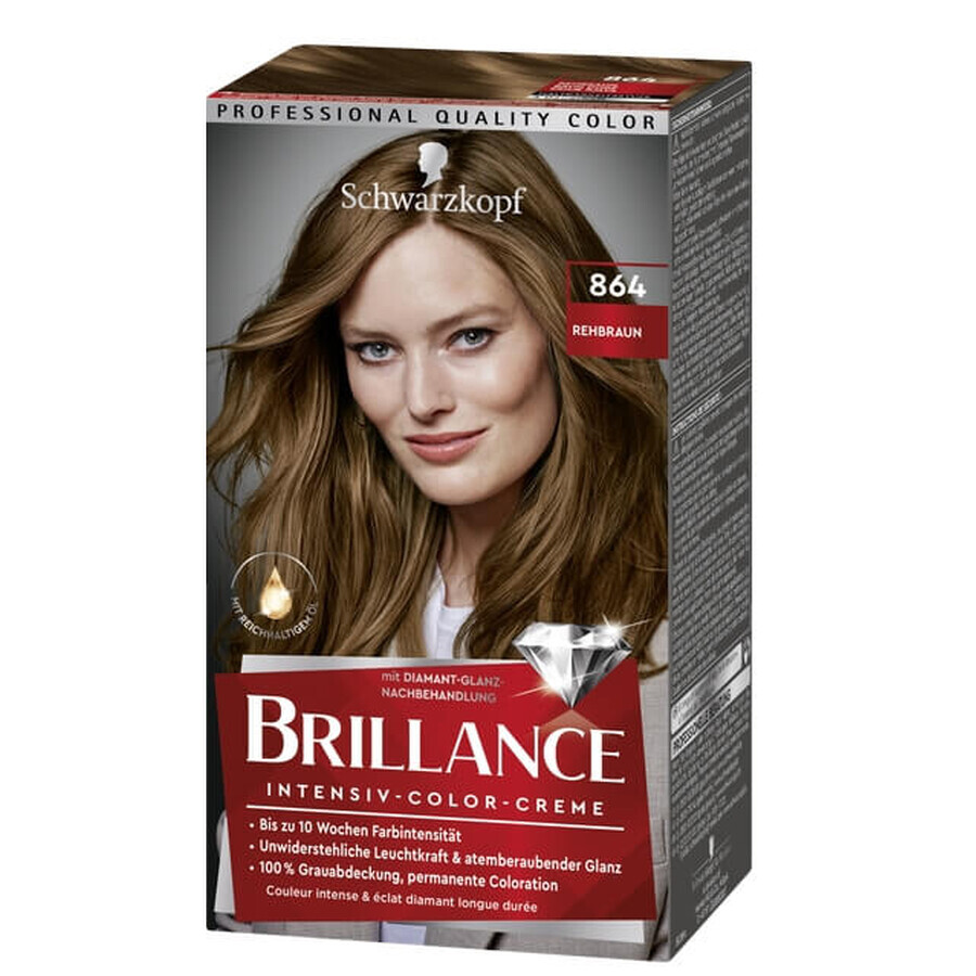 Schwarzkopf, Brilliance. Crème de couleur, Rehbraun 864, 1 pc