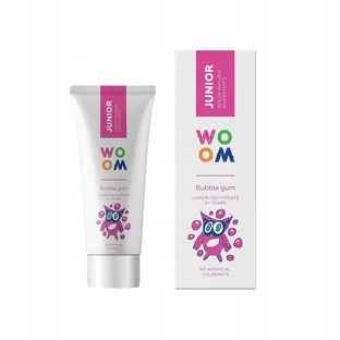 Woom Junior natürliche Zahnpasta für Kinder ab 6 Jahren Bubble Gum, 50ml