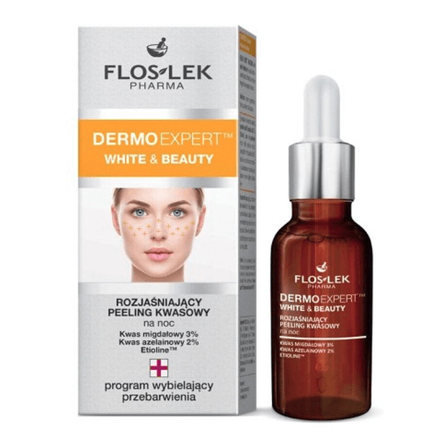 Flos-Lek Dermoexpert White amp; Beauty Peeling acido notturno luminoso 30ml