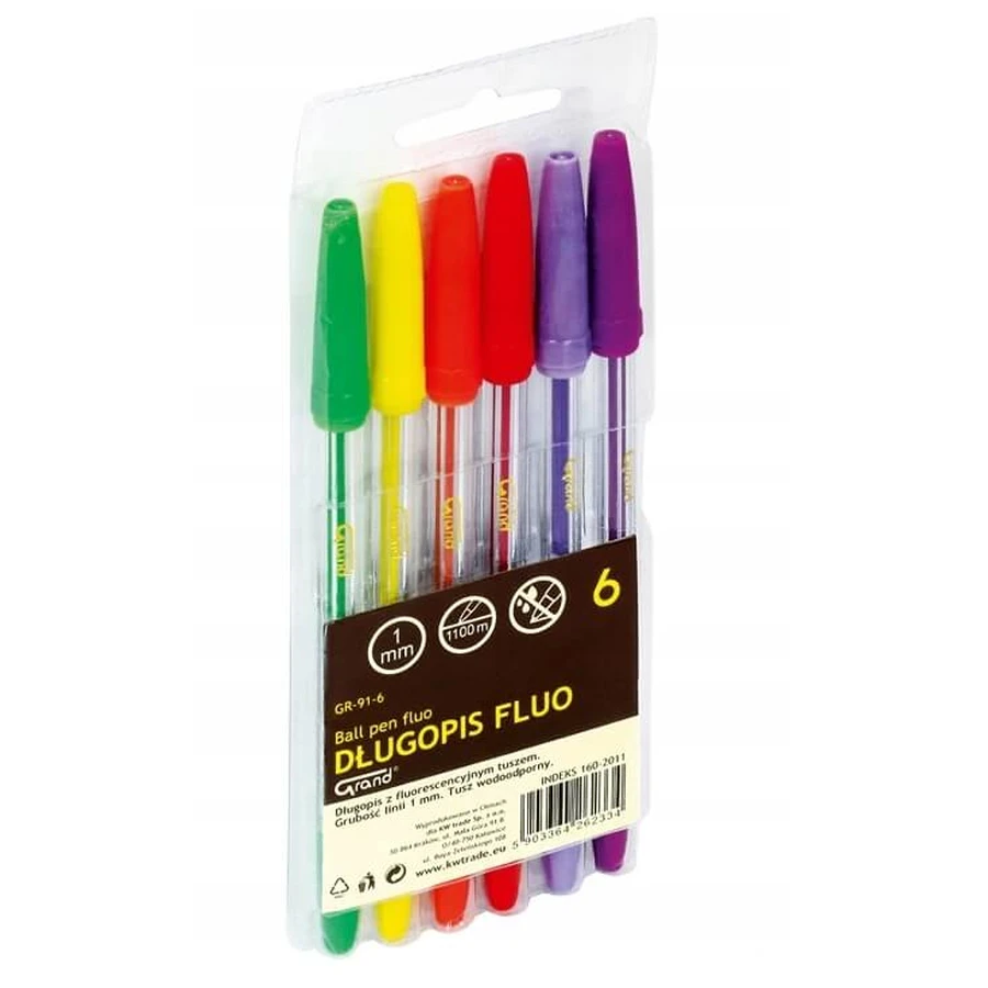 Stylo fluo, 6 couleurs
