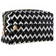 Inter Vion Black Black amp ; White Inter Vion Straight Front Cosmetic Pocket Cosmetic Pouch Dua Bag