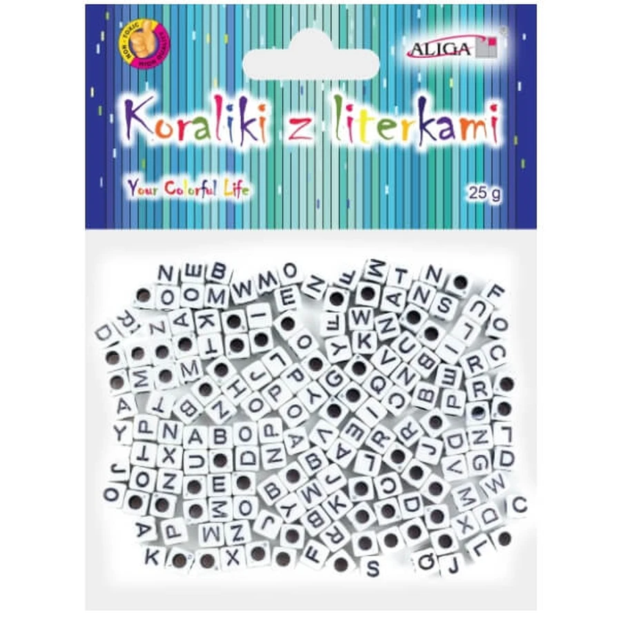 Beads with letters 6mm, 25g