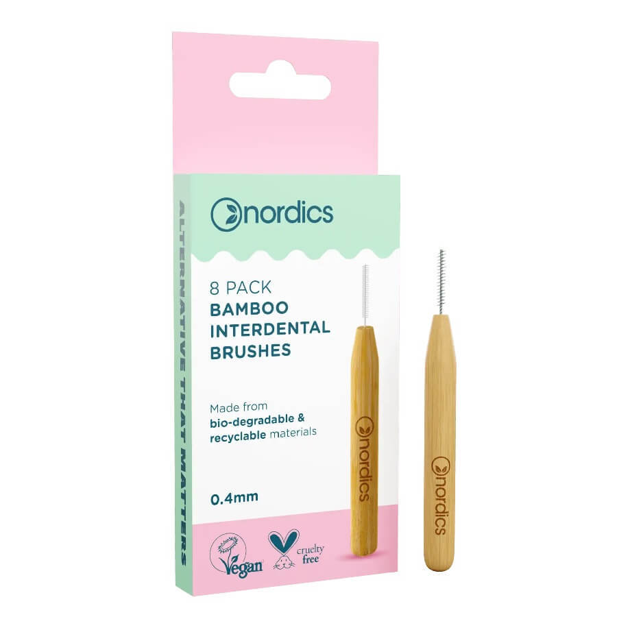 Nordics bamboo interdental brushes 0.4mm, 8 pieces