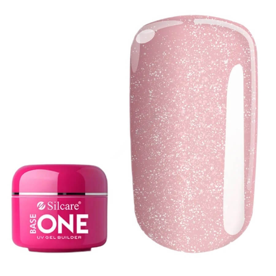 Silcare Base One Shimmer Misty Rose rinforzante per unghie, 50g