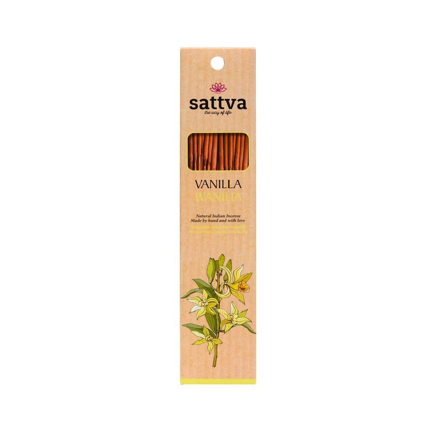 Sattva Natural Indian Indian Incense Vanilla, 15 pieces