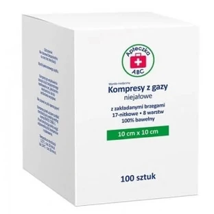 Neionic gauze pads, 17 threads, 8 layers, 10x10cm, ABC First Aid Kit, 100 pieces