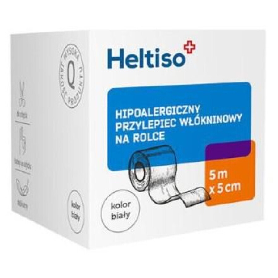 Heltiso, Adhésif non tissé 5m x 5cm - Longue durée !