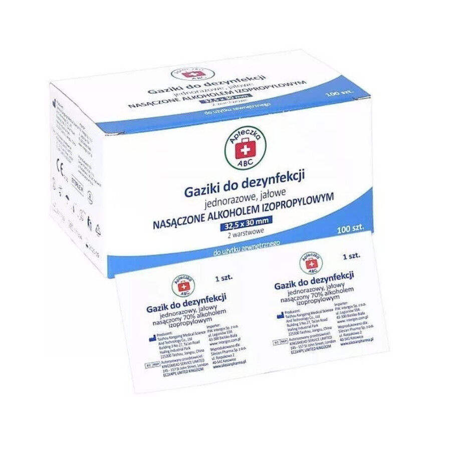 Buy Disposable 2-ply disinfectant pads 325x30mm ABC First Aid Kit 100 pieces Disposable 2-ply disinfectant pads 325x30mm ABC First Aid Kit 100 pieces