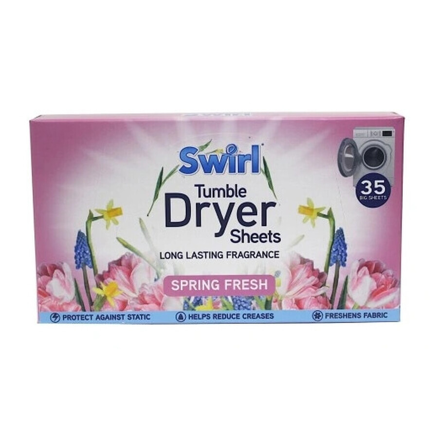 Swirl Fresh spring scented dryer wipes, 35 pieces