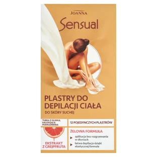 Joanna Sensual elowe parches de depilación corporal con extracto de pomelo, 12 unidades