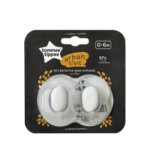 Tommee Tippee Urban pacifier 0-6m Neutral 2 pieces
