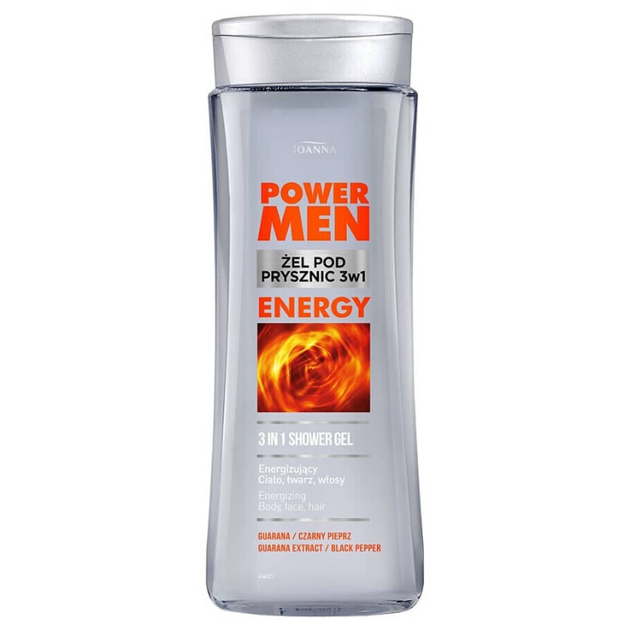 Joanna Power Men el pod prysznic 3w1 Energy poivre noir et guarana, 300 ml