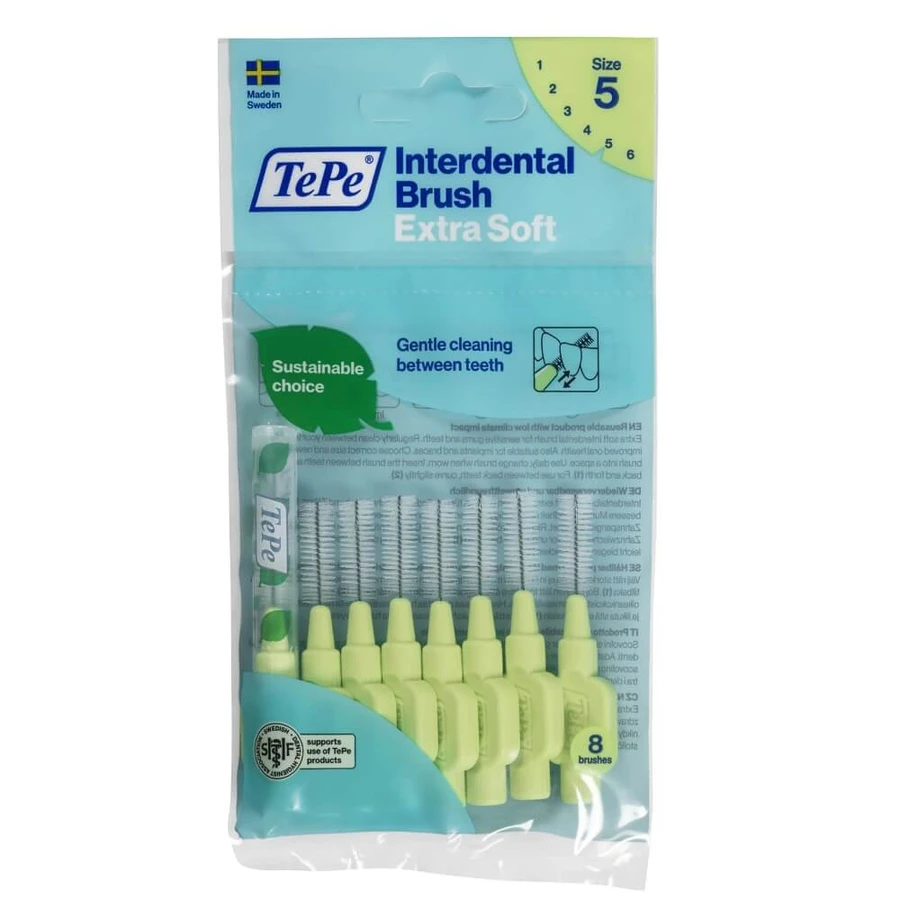 TePe Brosses à dents interdentaires extra souples 0,8 mm vert clair, 8 pcs.
