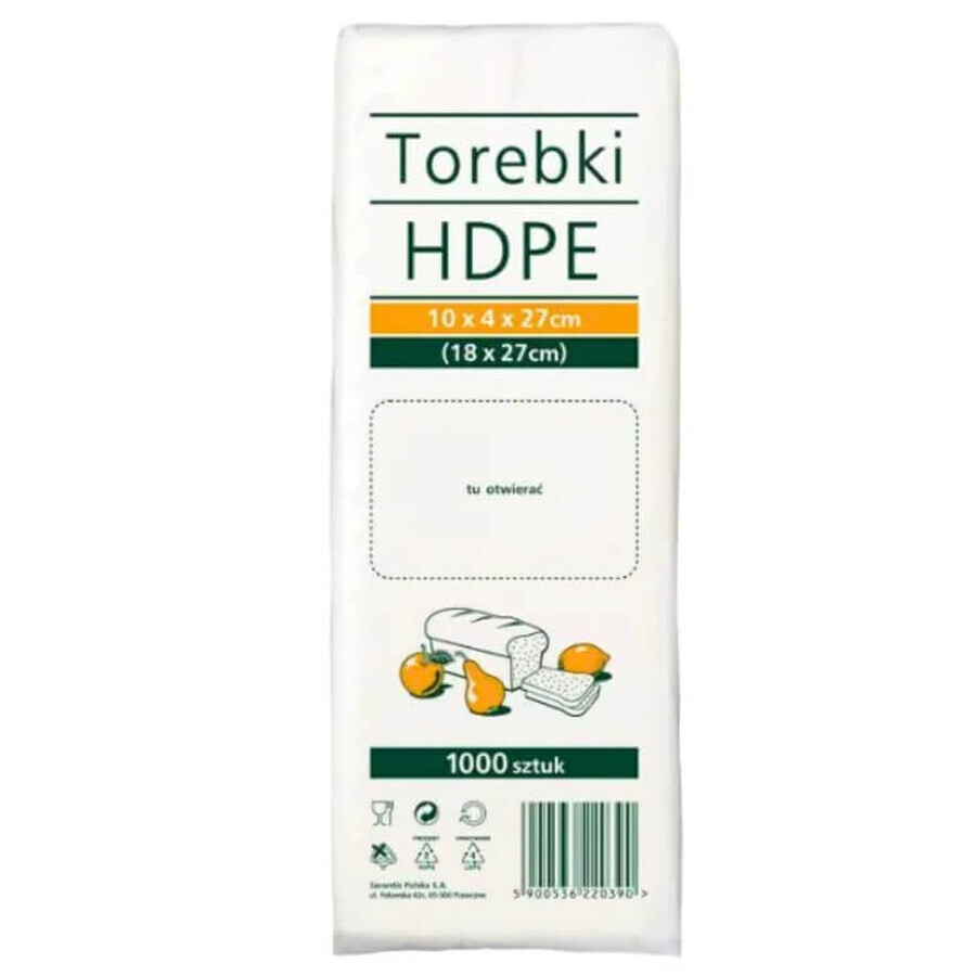 HDPE zakken 10x4x27 cm, 1000 stuks