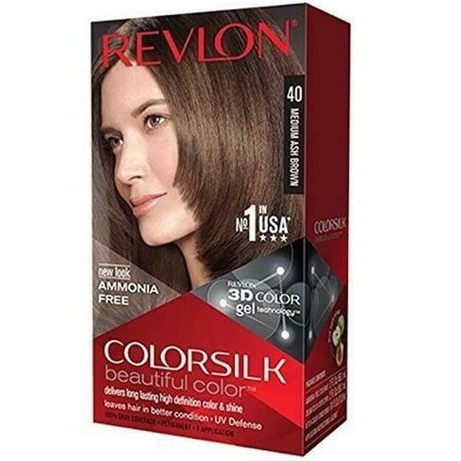 Revlon, ColourSilk, Marrón ceniza medio 40, Pintura, 1 ud.