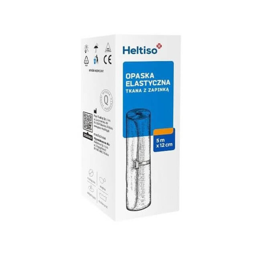 Heltiso, Elastico in tessuto con chiusura a zip 5m x 12cm, 1 pz - Lunga durata!