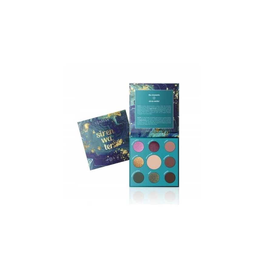 Claresa, Paletă de farduri de ochi Siren Water, 12 g