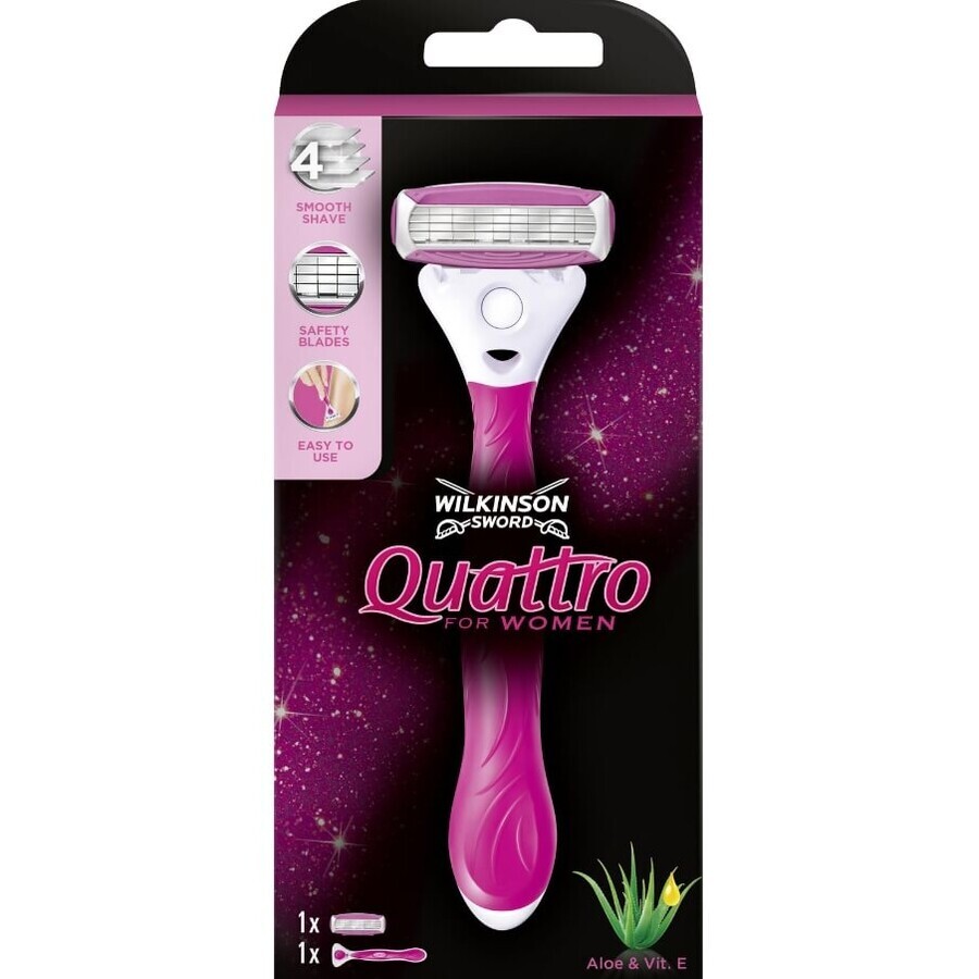 Wilkinson Sword Quattro per donna, rasoio + 1 cartuccia
