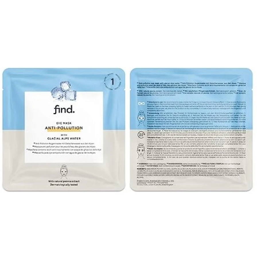 Find, Antipollution, Eye mask with glacial waters from the Alps, 5 pieces