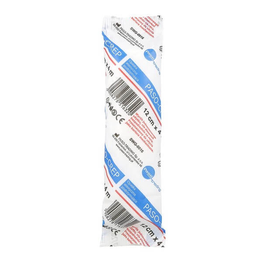 Elastic support bandage, Paso-Crep, 4m x 12cm, 1 pc - Long lasting!