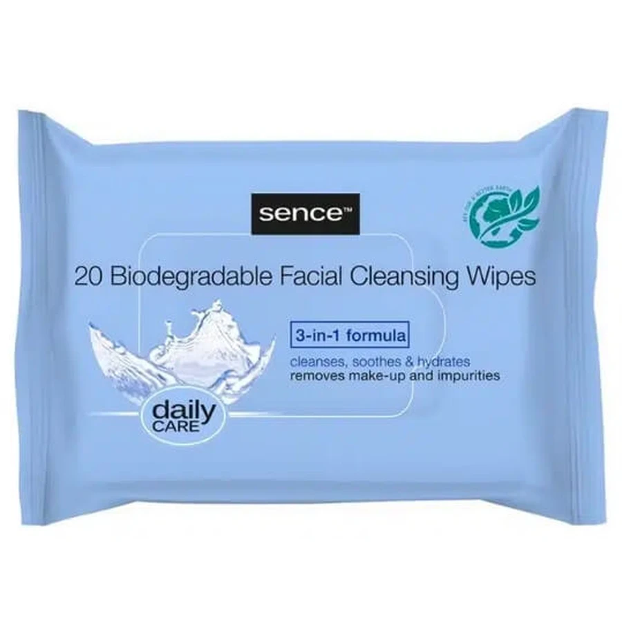 Sence, Facial cleansing wipes, normal skin, 20 pieces