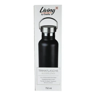 CleanPac, Edelstahlflasche, schwarz, 750ml
