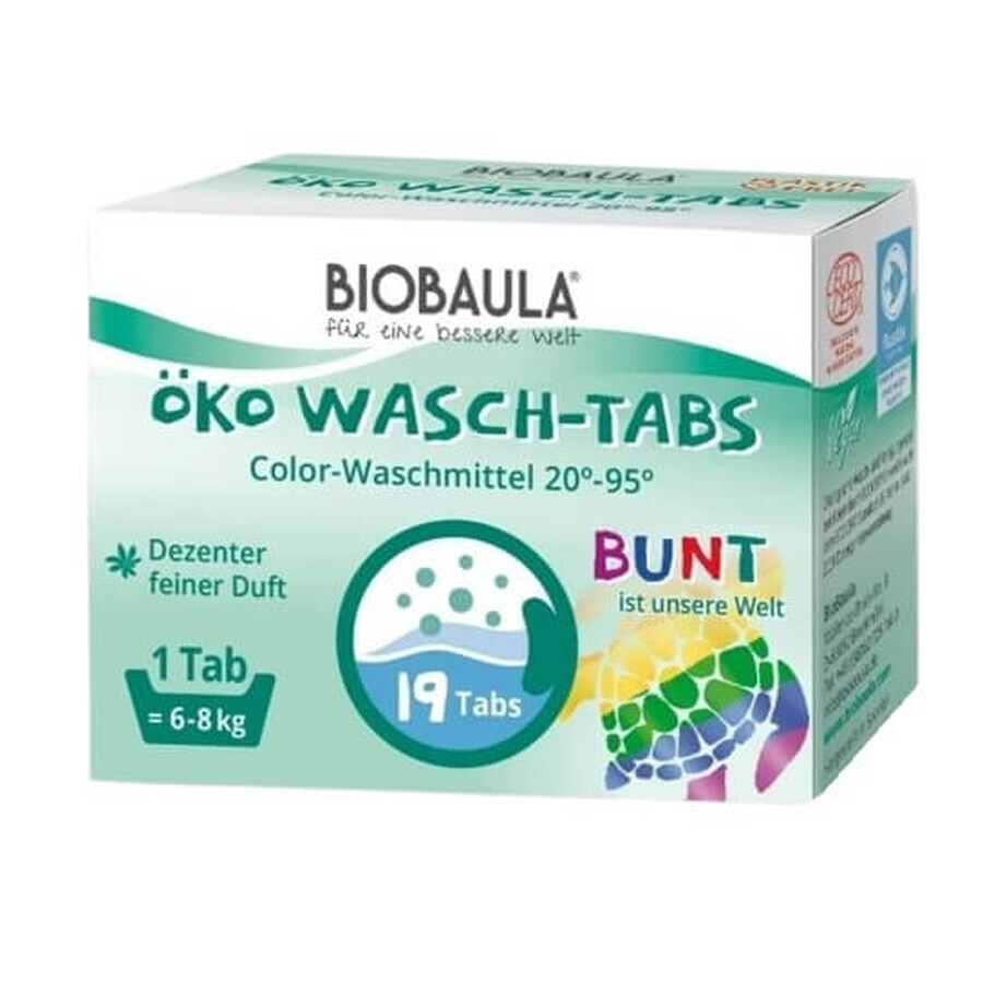 Biobaula, tablettes de lavage des couleurs, 19 pièces