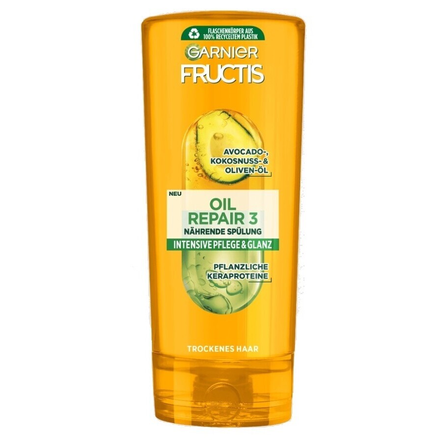 Garnier Fructis Oil Repair, balsam regenerant pentru păr uscat și deteriorat cu uleiuri de măsline, avocado și unt de shea, 200ml