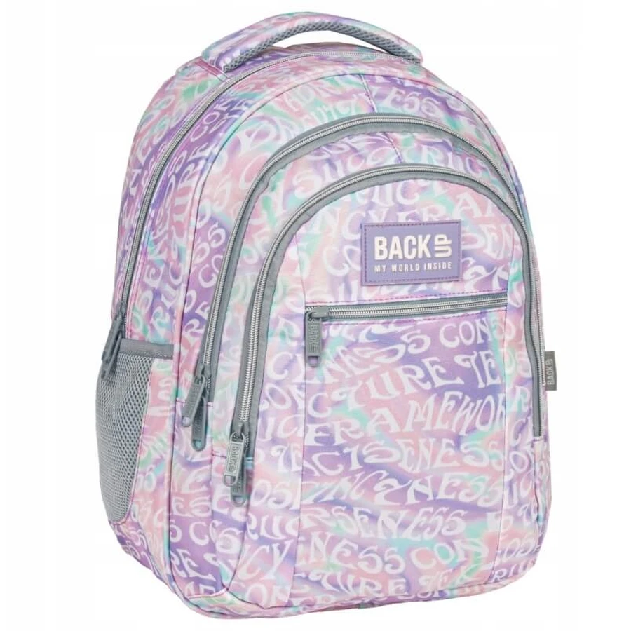 BackUp, Trendy backpack Letters cream, 1 pcs