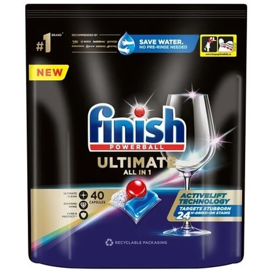 Finish Quantum Quantum All in 1 Ultimate Geschirrspüler Kapseln frische Tabletten 40 Stück