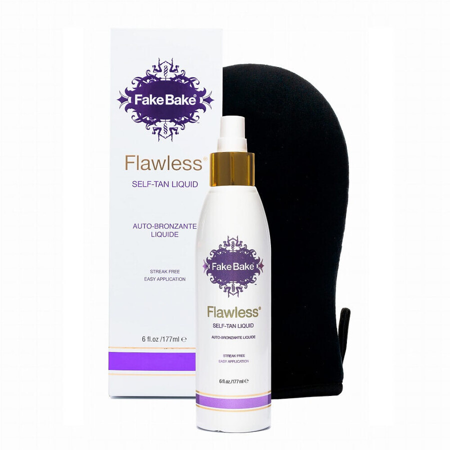Fake Bake Flawless Self-Tan Self-Tanning Liquid Lotion, 177ml + brush