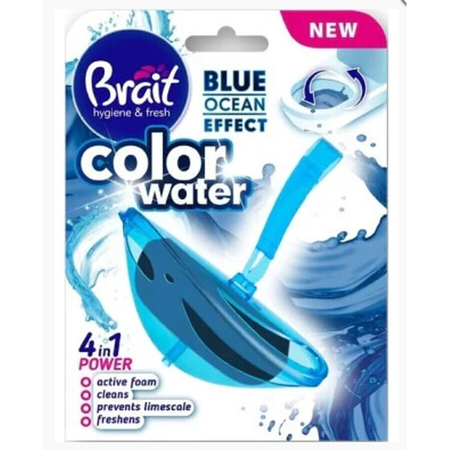 Brait, Higiene amp; Cubo WC Fresco 4en1 Efecto Océano Azul, 40g