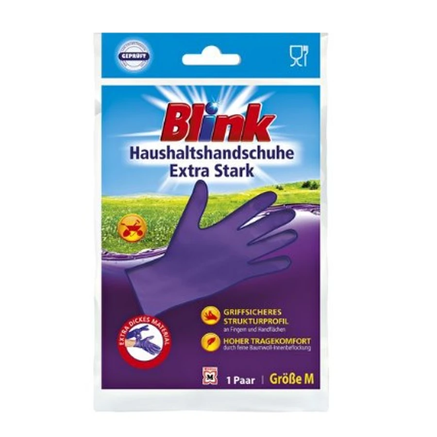 Blink, supersterke rubberen handschoenen M, paars, 1 st