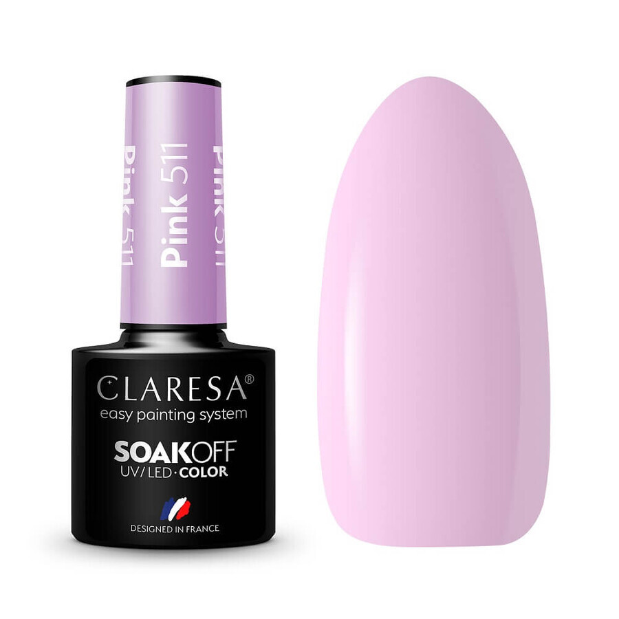 Claresa Soak Off barniz híbrido UV/LED rosa 511, 5g