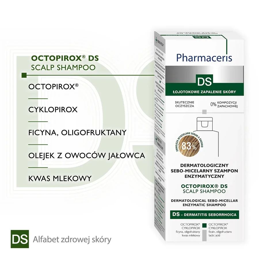 Pharmaceris Octopirox DS Dermatologische enzymatische sebo-micellaire shampoo, 125 ml