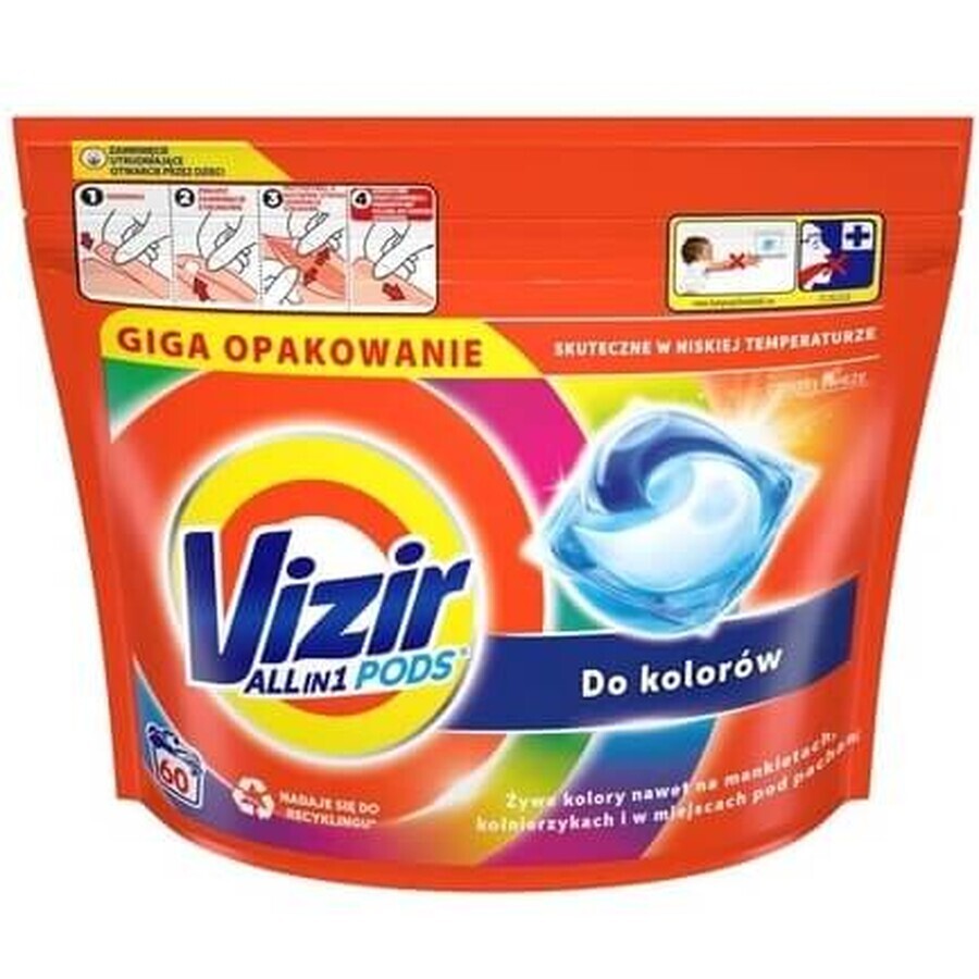 Vizir, Cápsulas de colores Todo en 1, 60 unidades