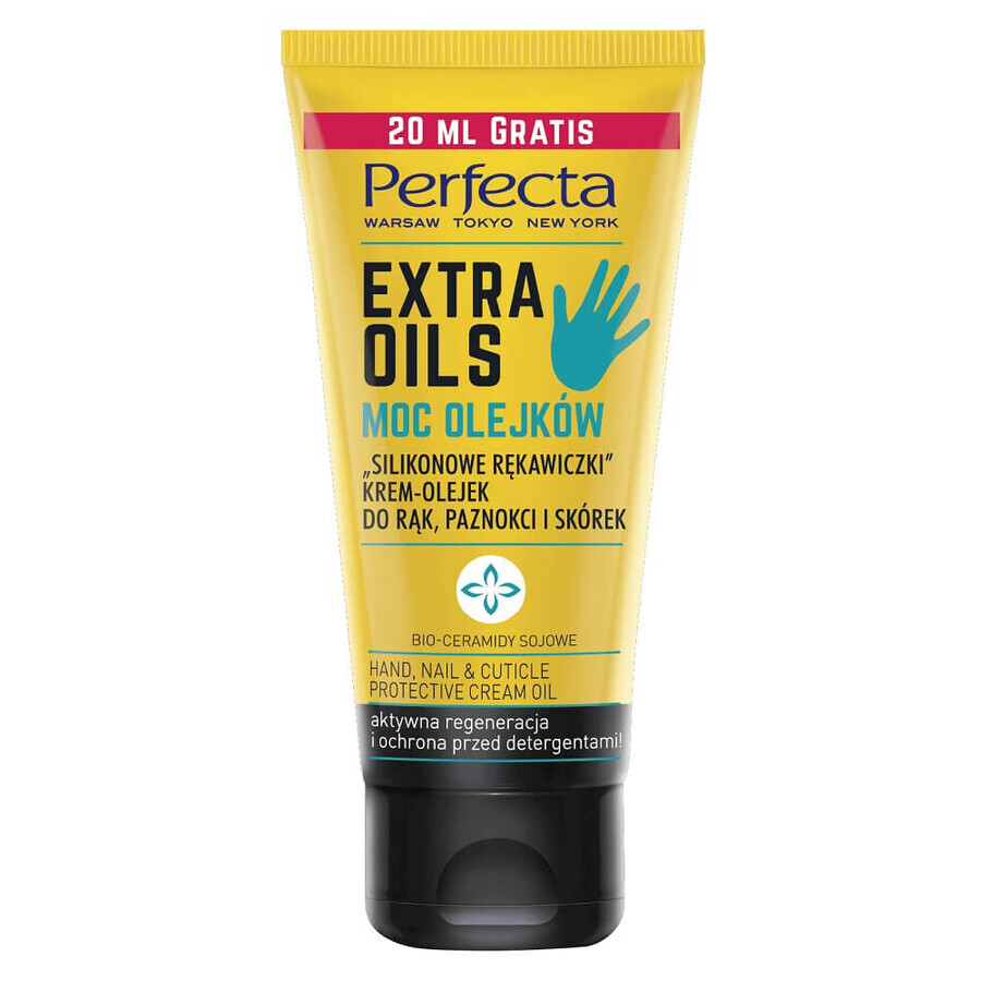 Perfecta Extra Oils Hand Cream with silicone oil for nails and cuticles, 80ml