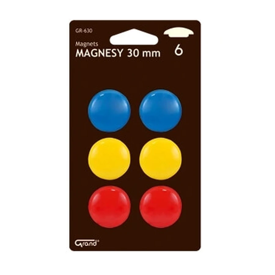 Magnesy GR-630 30mm, mix kolorów, 6 sztuk: ceny i cechy