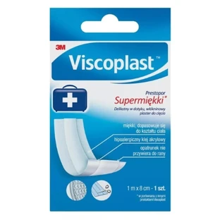 Viscoplast Prestopor esparadrapo superblando 1m x 8cm, 1 ud - ¡Larga duración!